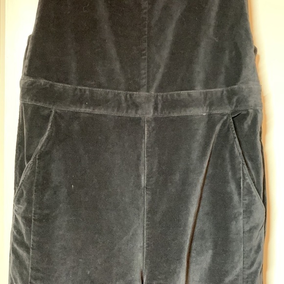 FRAME Wide Leg Brown Cotton Velour Overalls, S - Picture 2 of 8